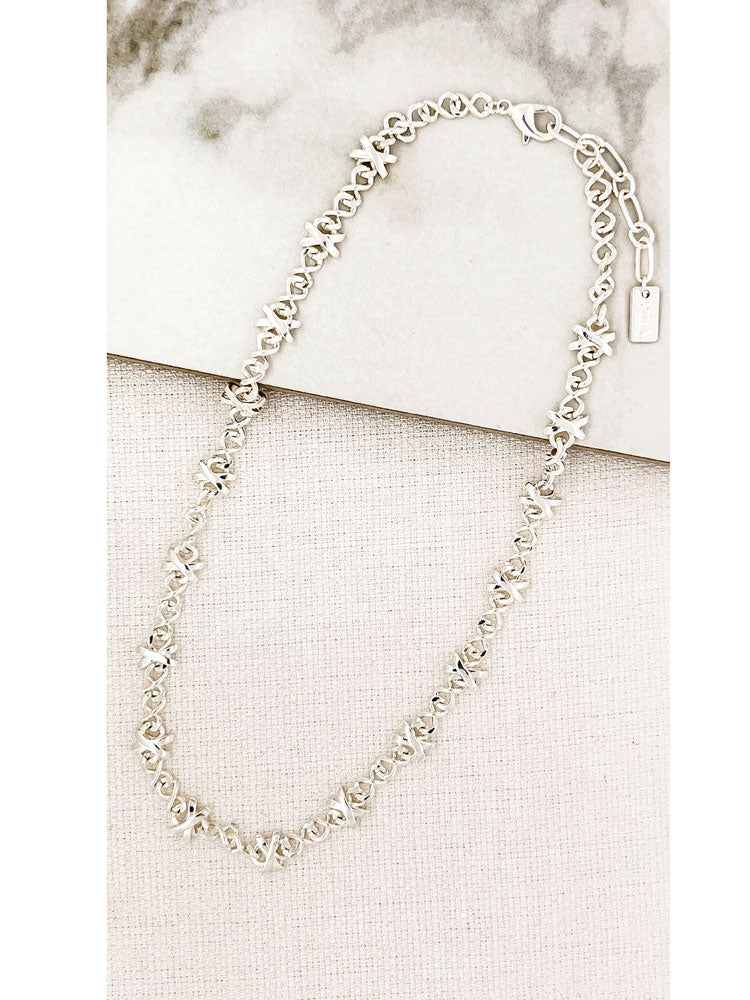 Envy X Chain Necklace Silver