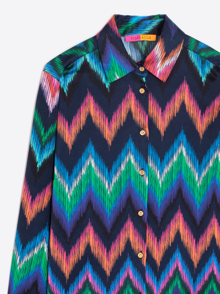 Vilagallo Shirt Zigzag Print