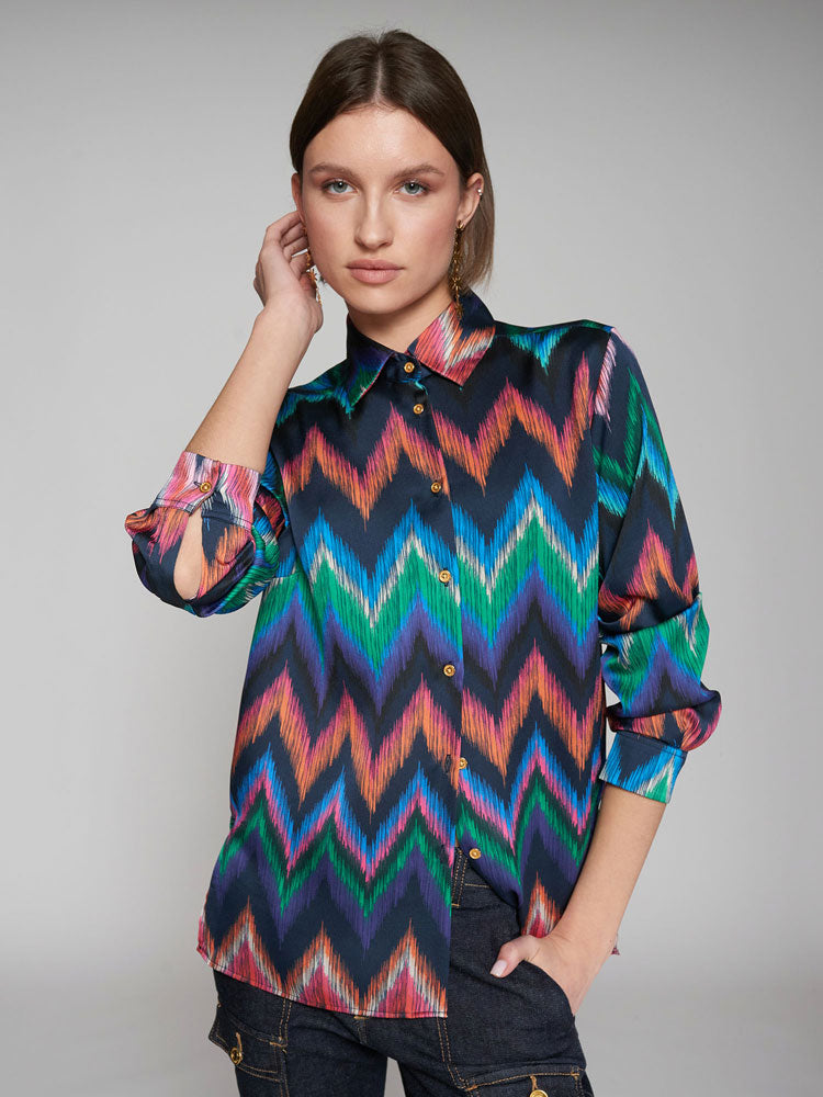 Vilagallo Shirt Zigzag Print