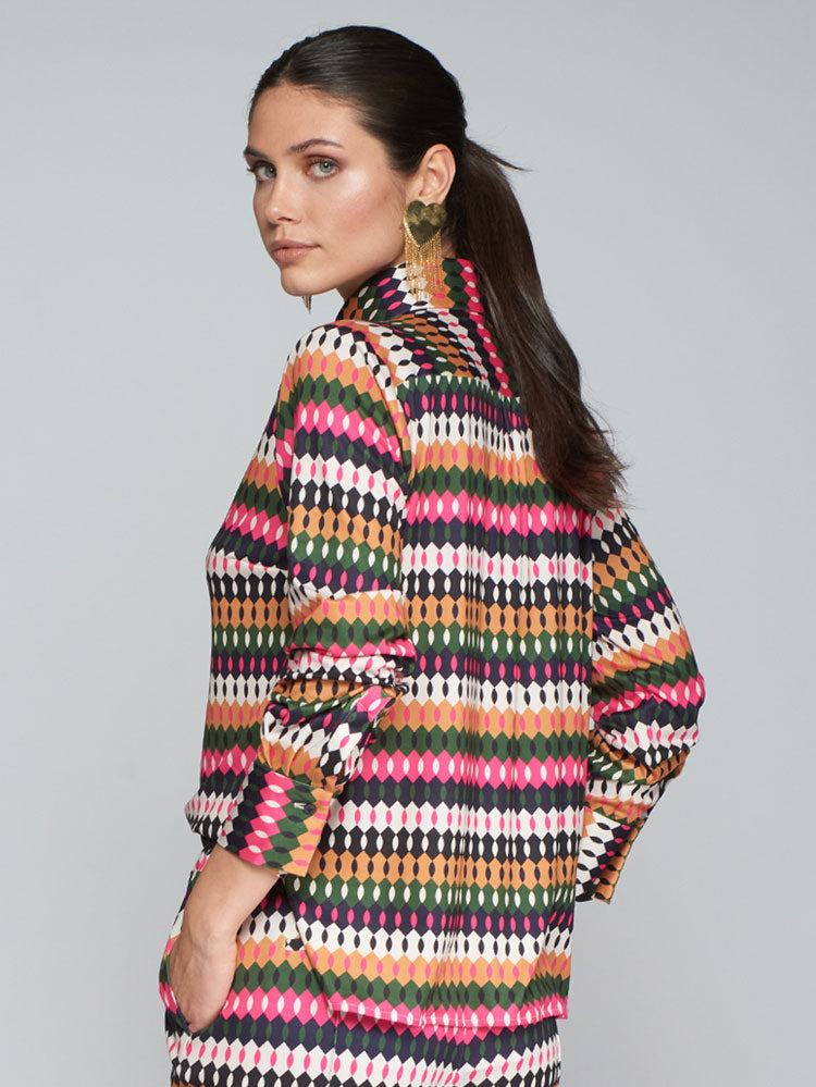 Vilagallo Geo Stretch Shirt Multi