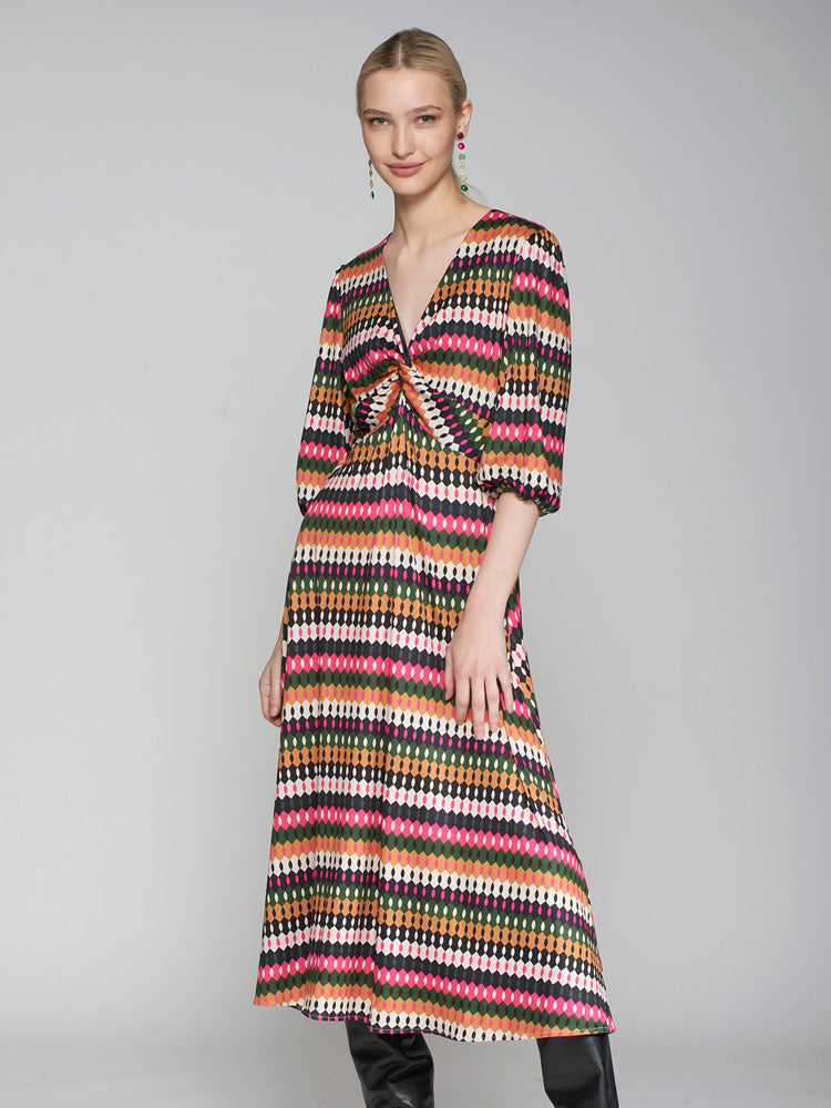 Vilagallo Geo Print Dress Multi