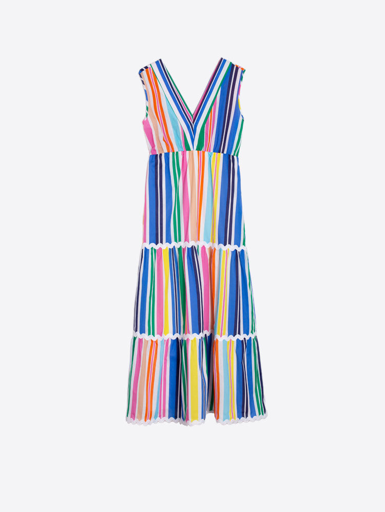 Vilagallo Sleeveless Dress Multicoloured Stripes