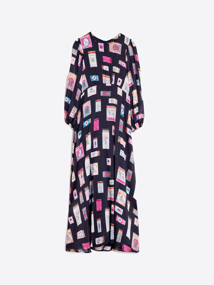 Vilagallo Navy Printed Dress