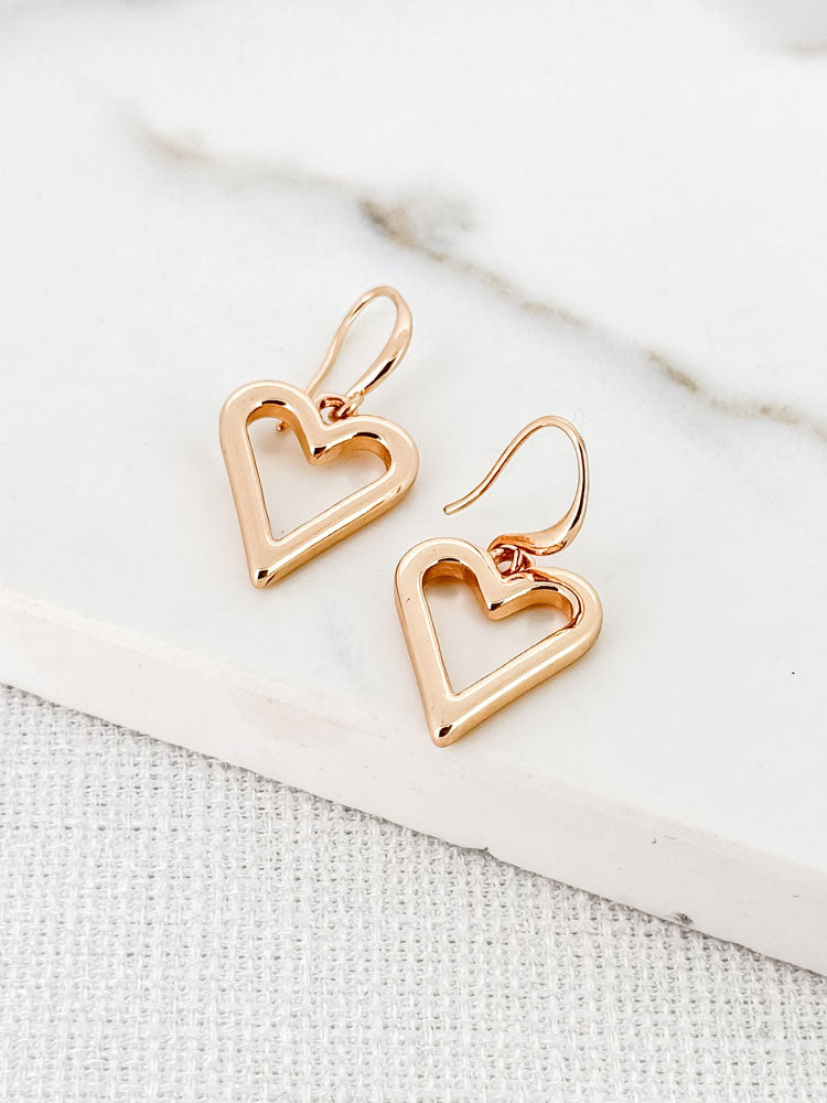 Envy Cut-Out Heart Earrings Gold