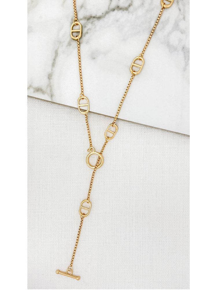Envy Long Adjustable Necklace with Oval Links
