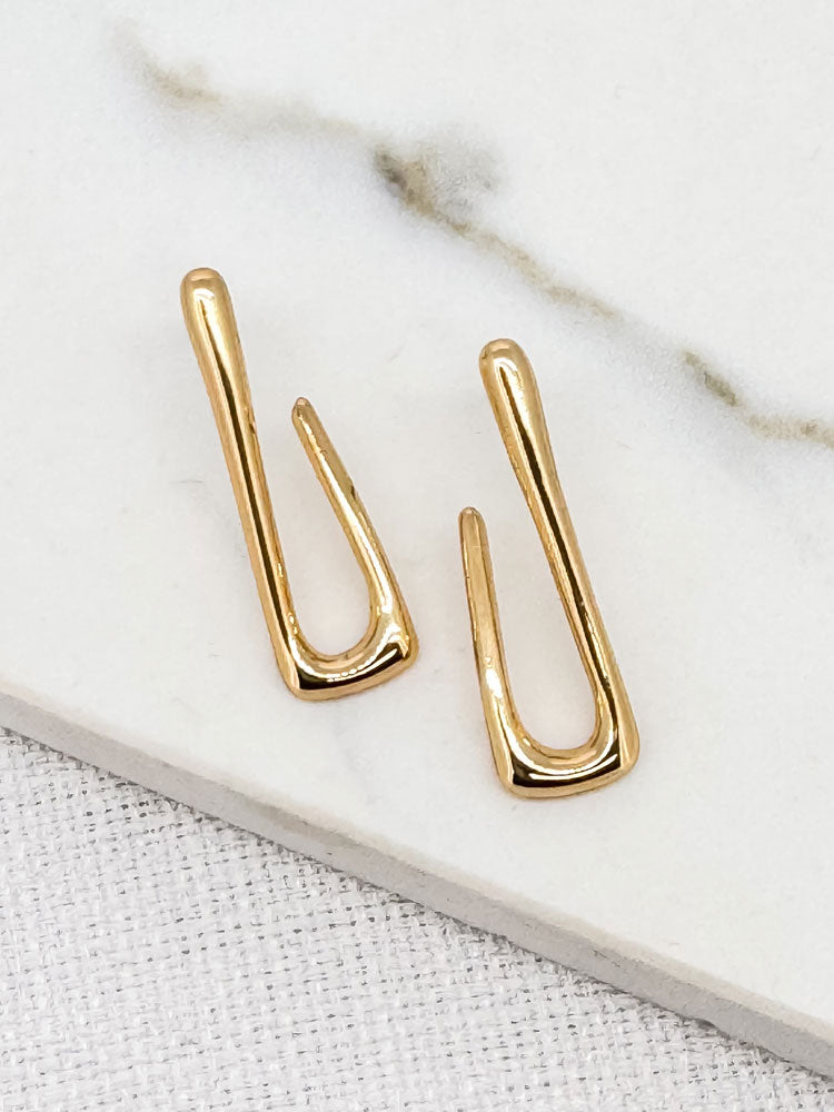 Envy L-Shaped Hook Earrings Gold