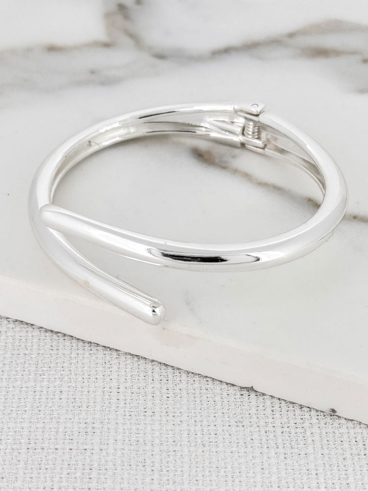 Envy Crossover Hinged Cuff Silver