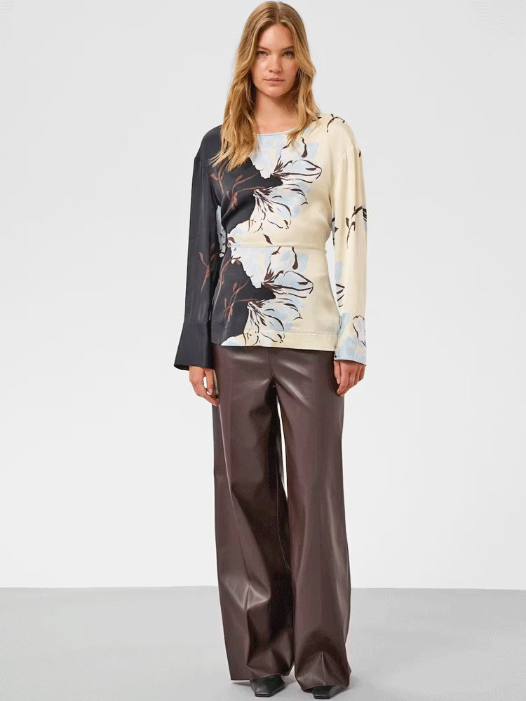Soaked SLKaylee Wide Long Pants Chocolate Torte