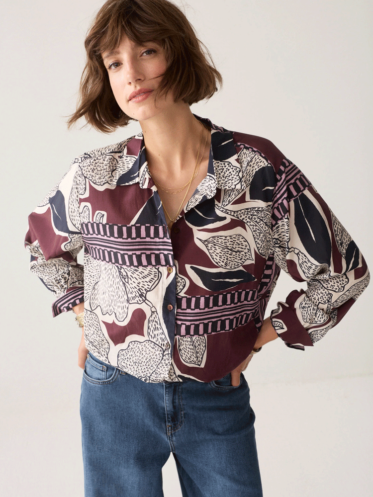 Summum Blouse With Scarf Print Multi