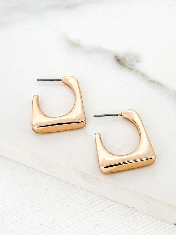 Envy Geometric Hoop Earrings Gold