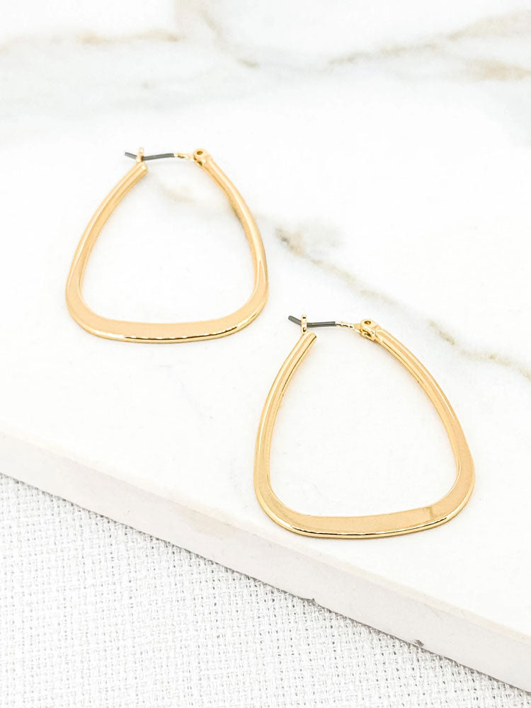 Envy Tapered Hoop Earrings Gold