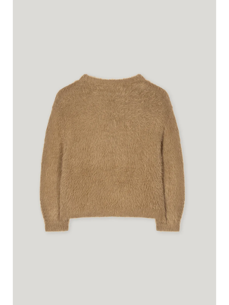 Luisa Cerano Cardigan with Tie Ribbon Detail Brown