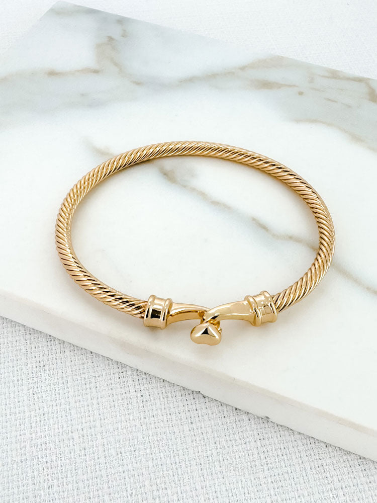 Envy Textured Bangle Bracelet Gold