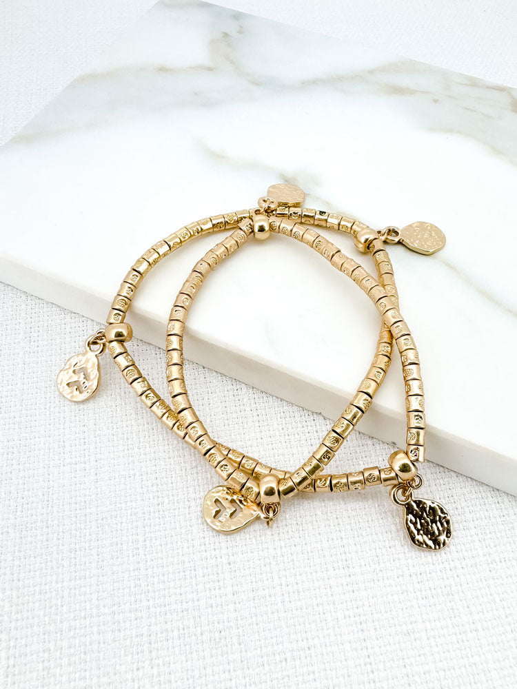 Envy Stretch Charm Bracelet Gold