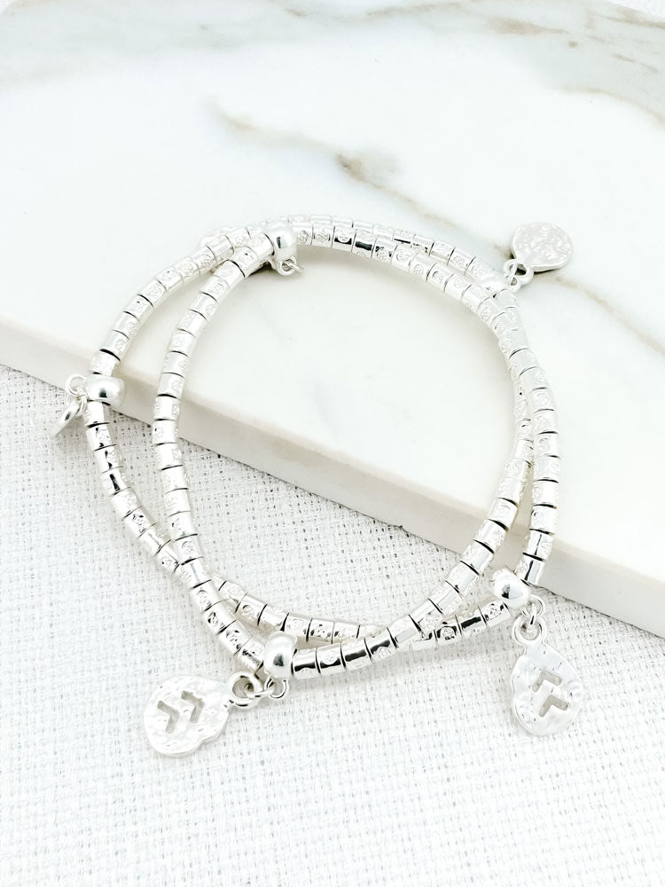 Envy Stretch Charm Bracelet Silver