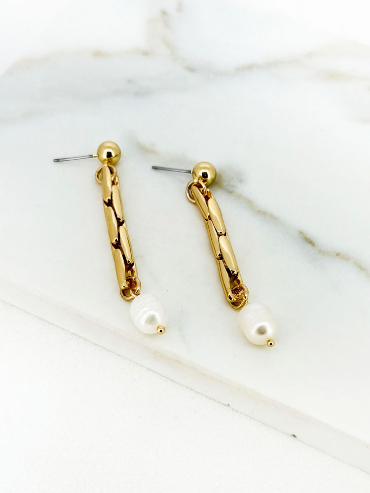 Envy Chain Link Earrings Gold