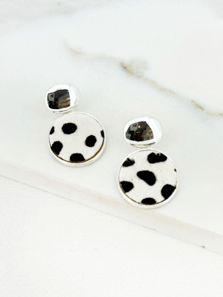 Envy Animal Print Earrings Silver