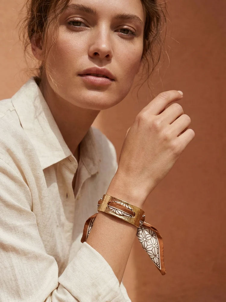 Envy Twilly Bangle Gold & Tan