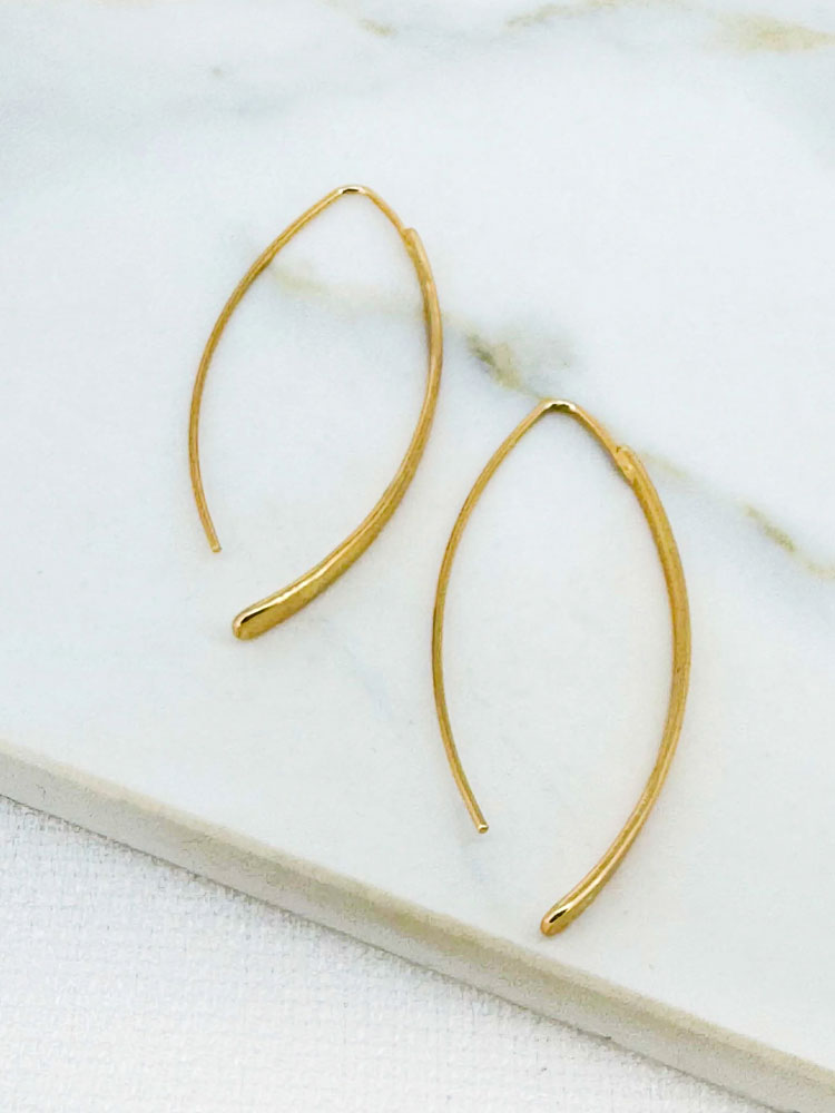 Envy Curved Bar Earrings Gold
