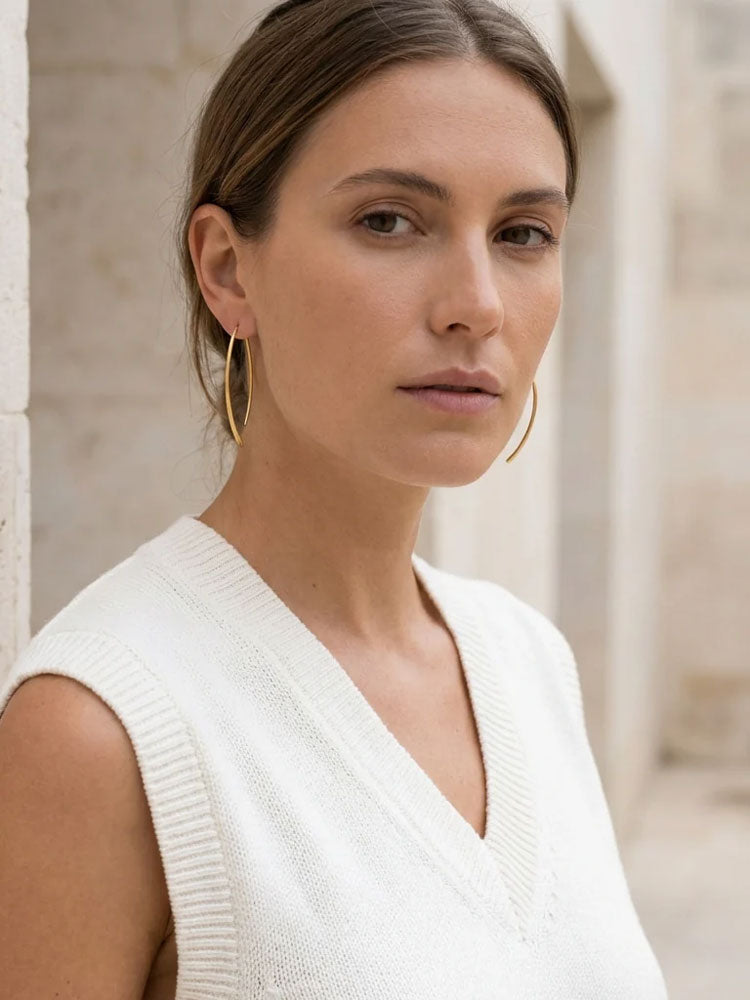 Envy Curved Bar Earrings Gold