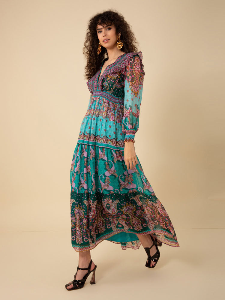 Hale Bob Nylah Dress Teal