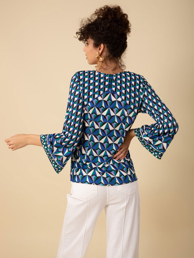 Hale Bob Kate Blouse Periwinkle