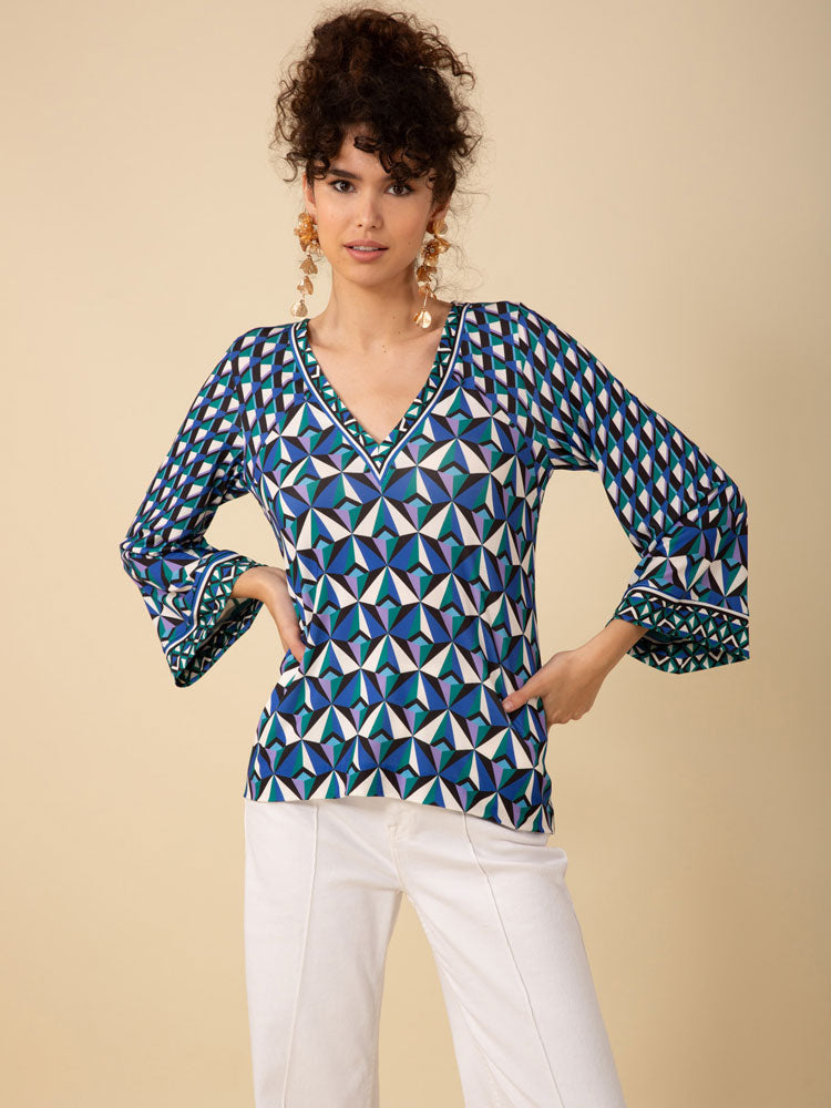 Hale Bob Kate Blouse Periwinkle