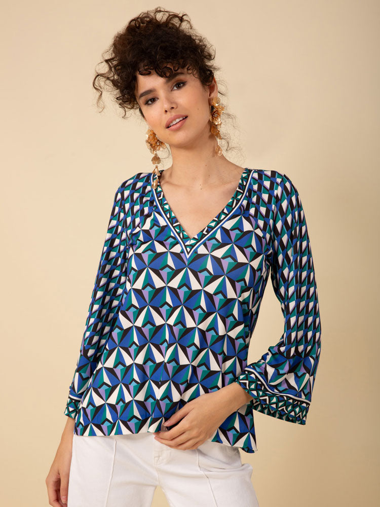 Hale Bob Kate Blouse Periwinkle