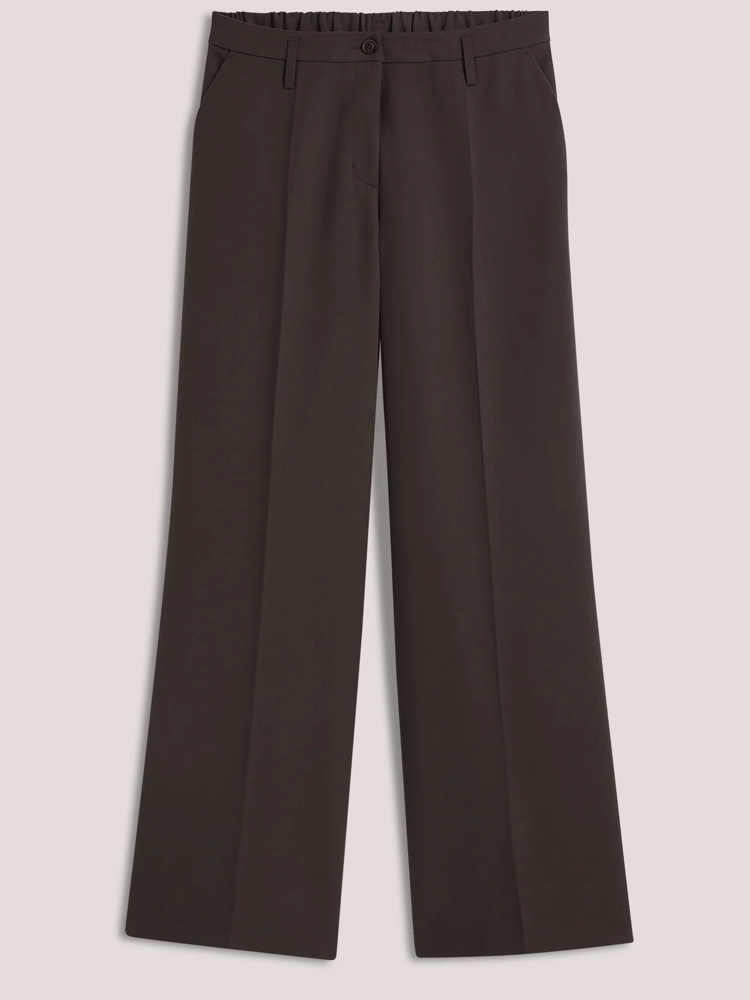 Summum Wide Leg Trousers Dark Chocolate
