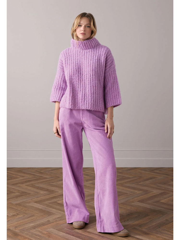 Summum Stretch Cord Trousers Violet