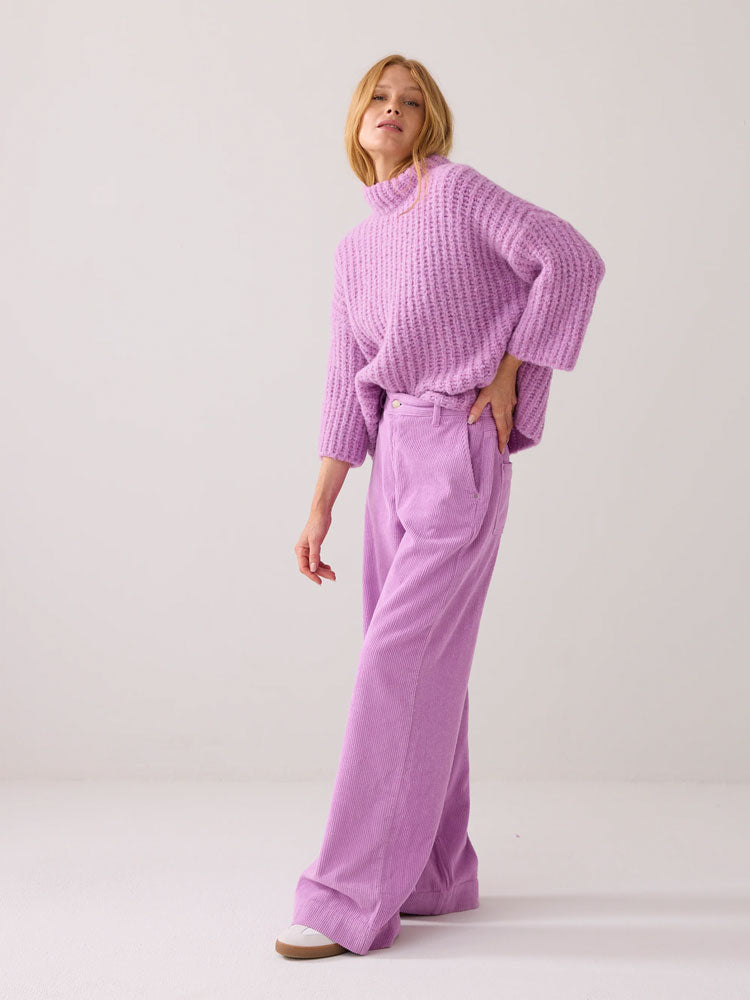 Summum Stretch Cord Trousers Violet