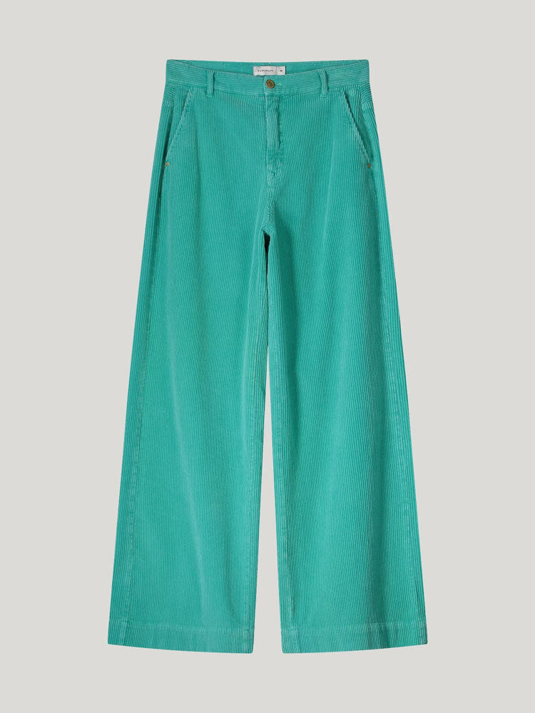 Summum Flared Corduroy Trousers Peacock