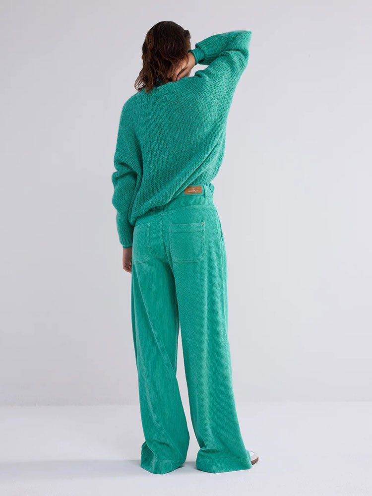 Summum Flared Corduroy Trousers Peacock