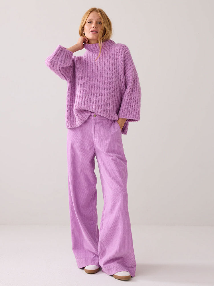 Summum Stretch Cord Trousers Violet
