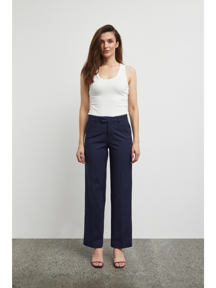 Pulz PzBindy Wide Leg Trousers Blue