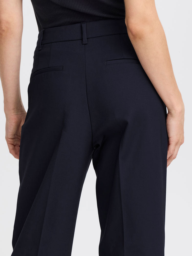 Pulz PzBindy Wide Leg Trousers Blue