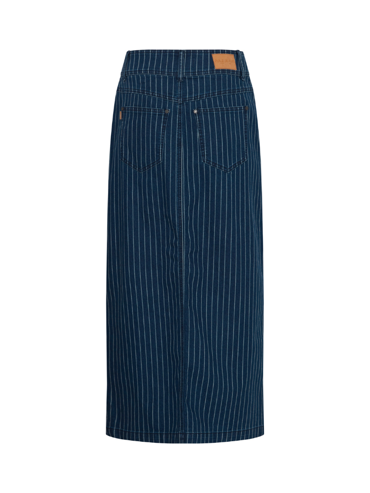 Pulz PzHannah Skirt Blue Stripe Denim