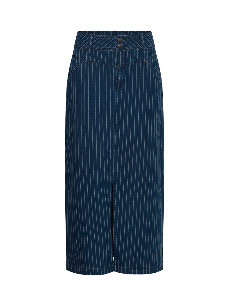 Pulz PzHannah Skirt Blue Stripe Denim