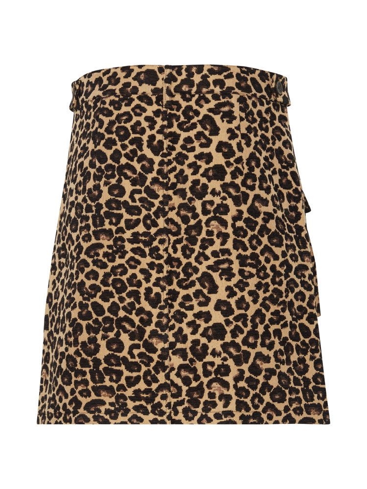 Pulz PzAlice Skirt Brown Animal Print