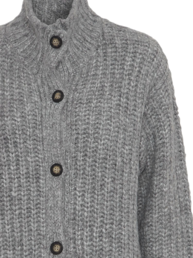 Pulz PzZacha Cardigan Medium Grey Melange