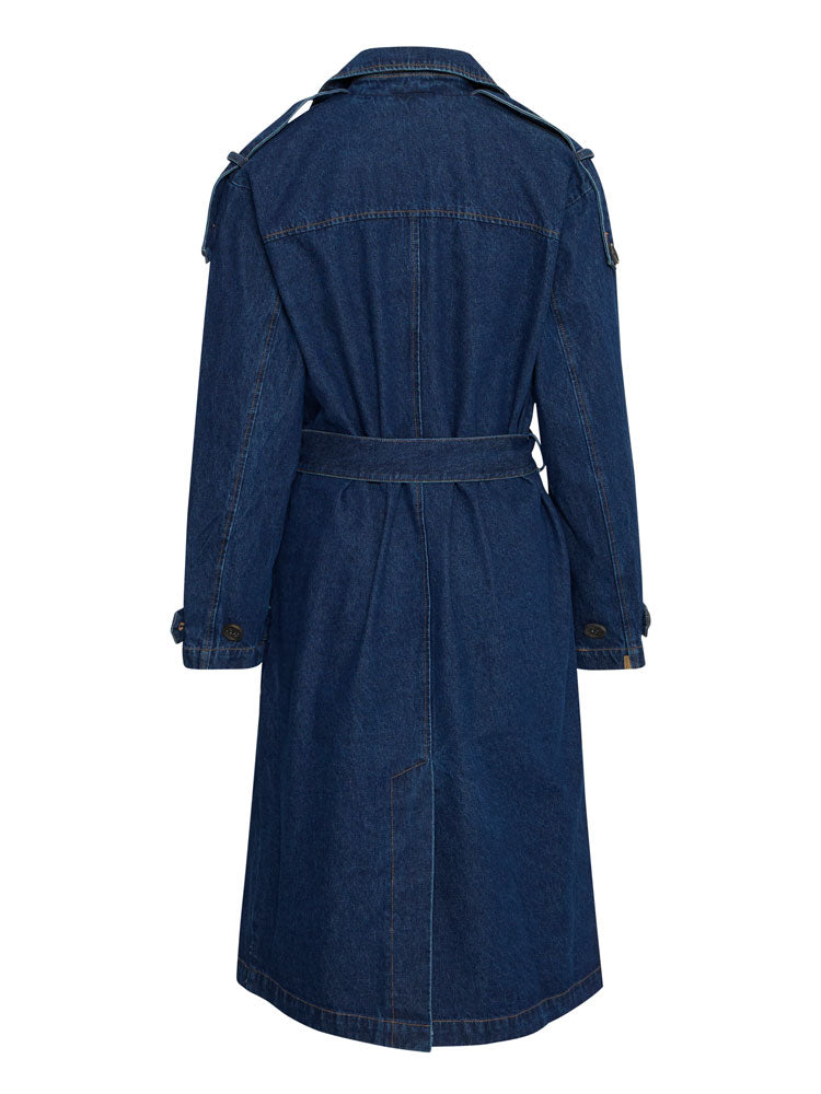 Pulz PzHillary Trenchcoat Medium Blue Denim