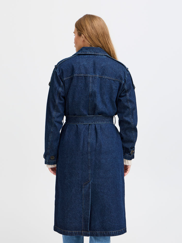 Pulz PzHillary Trenchcoat Medium Blue Denim