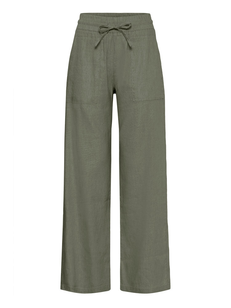 Pulz PzLuca Wide Leg Trousers Deep Lichen Green