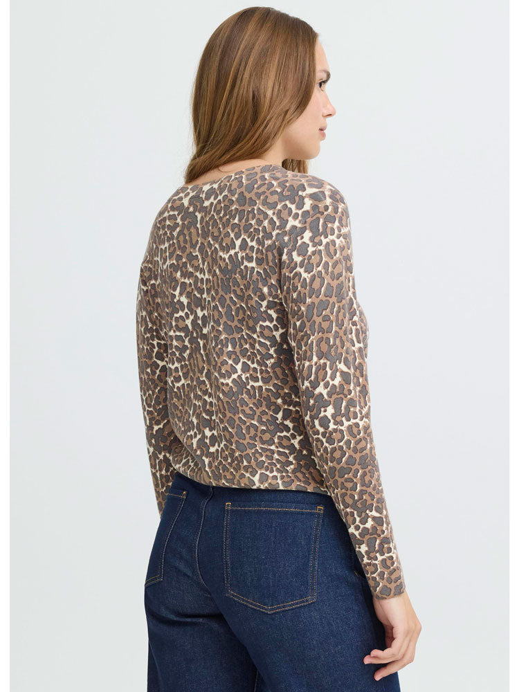 Pulz PzSara Short Cardigan Animal Print
