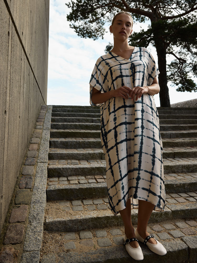 Pulz PzElani Dress Off White &amp; Navy