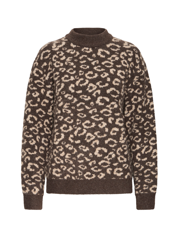 Pulz PzArtha O-Neck Pullover Animal Print