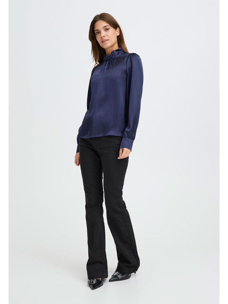 Pulz PzDorota Lurex Blouse Dark Sapphire
