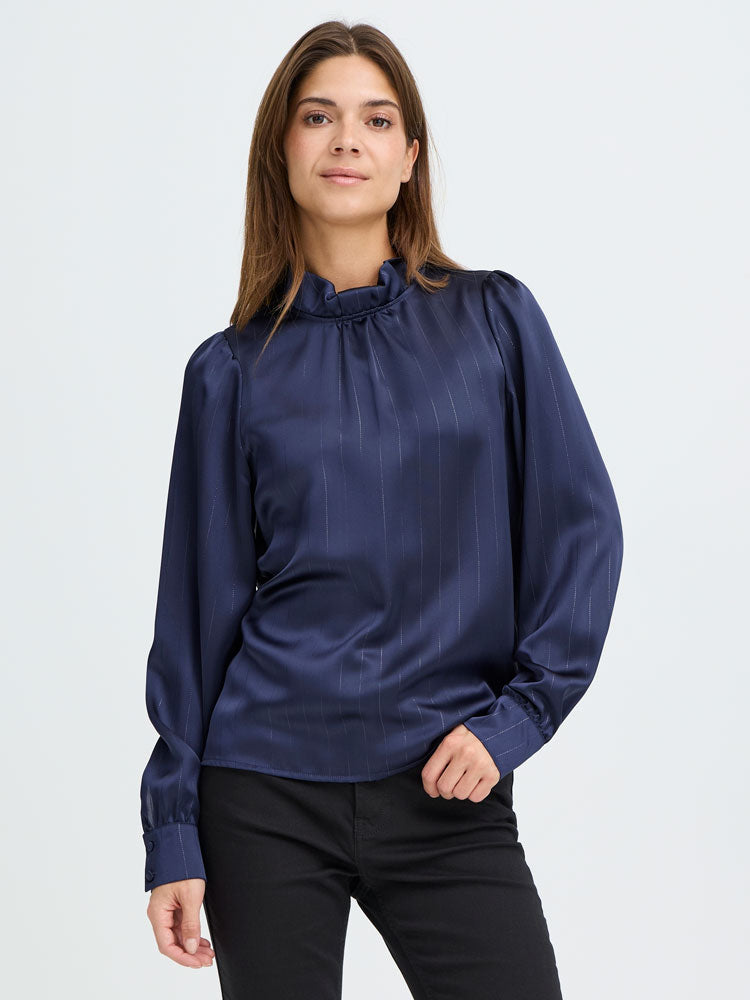Pulz PzDorota Lurex Blouse Dark Sapphire