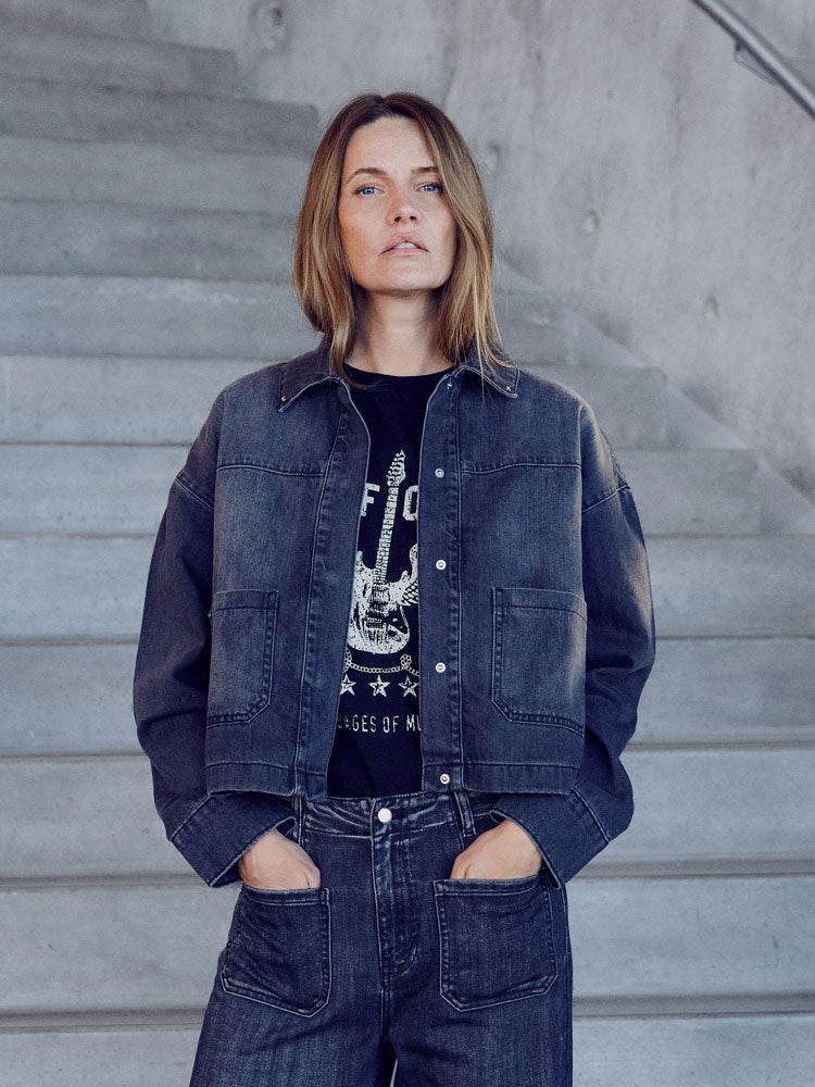 Pulz PzAbigail Shirt Grey Denim