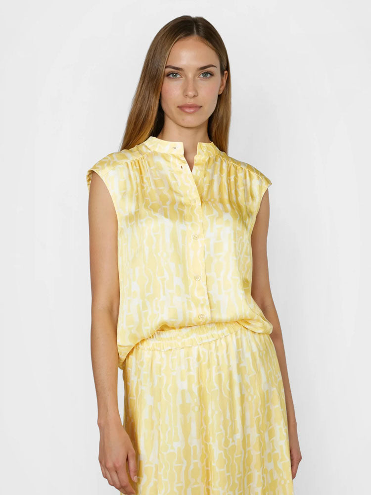 Marc Aurel Sleeveless Blouse Yellow